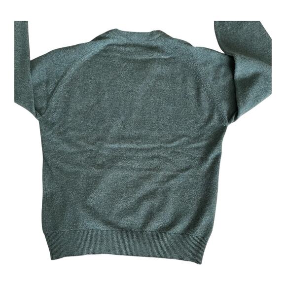 Vtg LL Bean V Neck Sweater 100% Lambswool Green Made In Scotland Size M 90’s - Picture 3 of 7